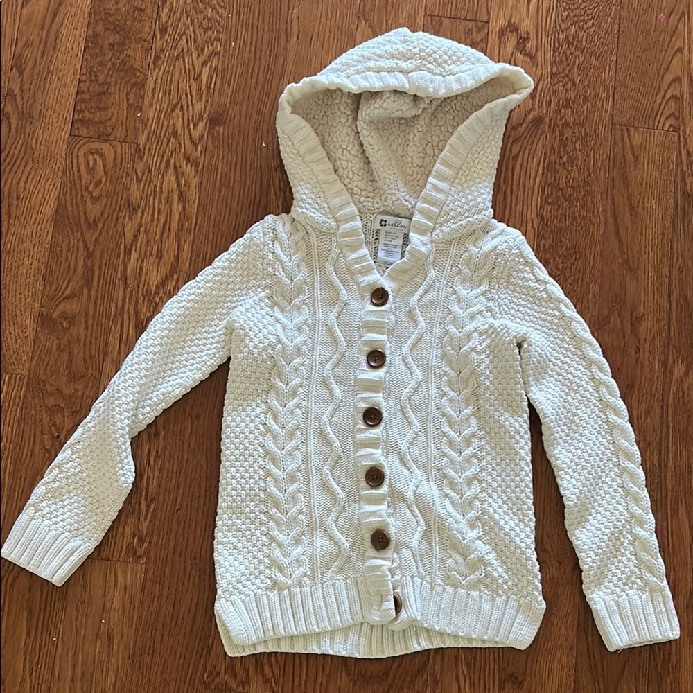 Cozy cream white Hooded Cardigan